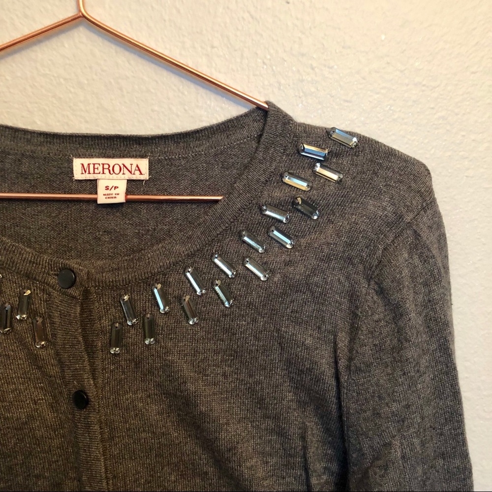 Merona Beaded Grey Cardigan